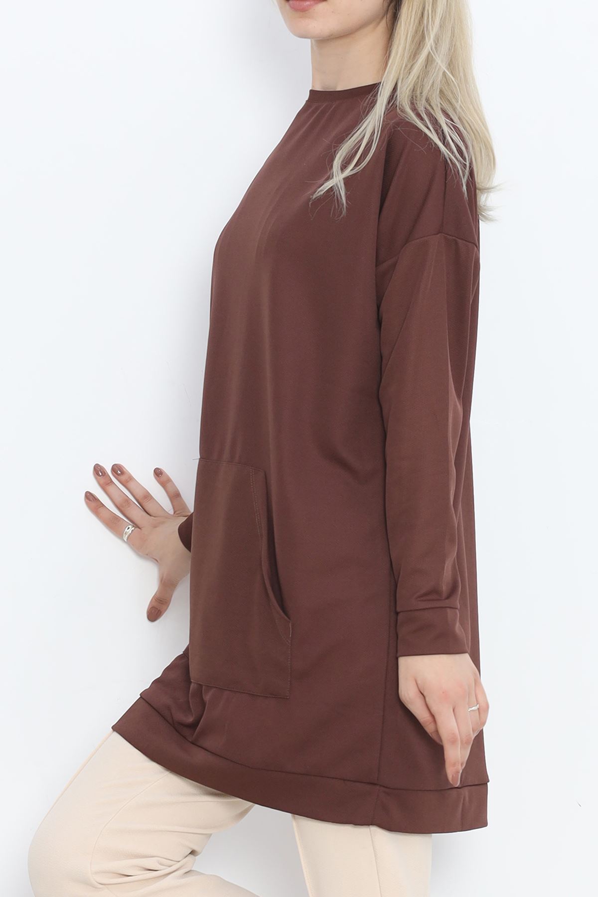 Kangaroo Pocket Tunic Coffee