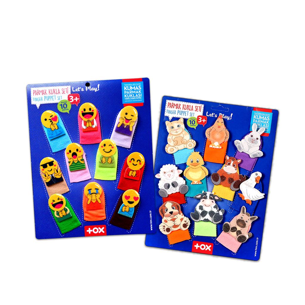 2 Sets - 20 Pieces Emojis and Pets Finger Puppet