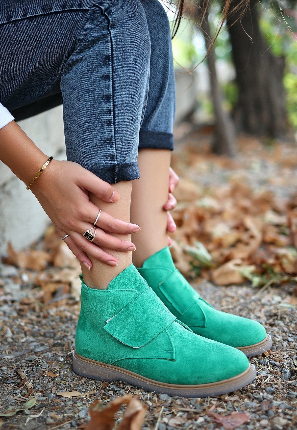 Green Suede Boots