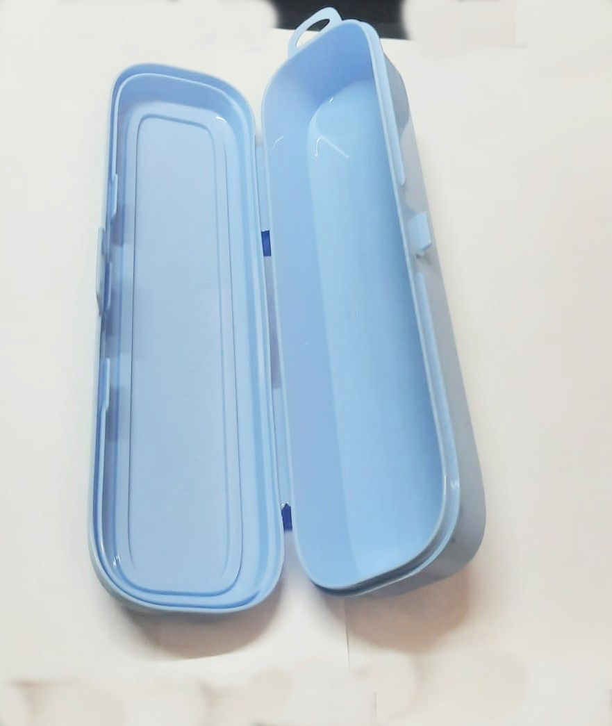 Blue Multicolor Pencil Case with Lid -Bag Storage - Toothbrush - Makeup Brush Box