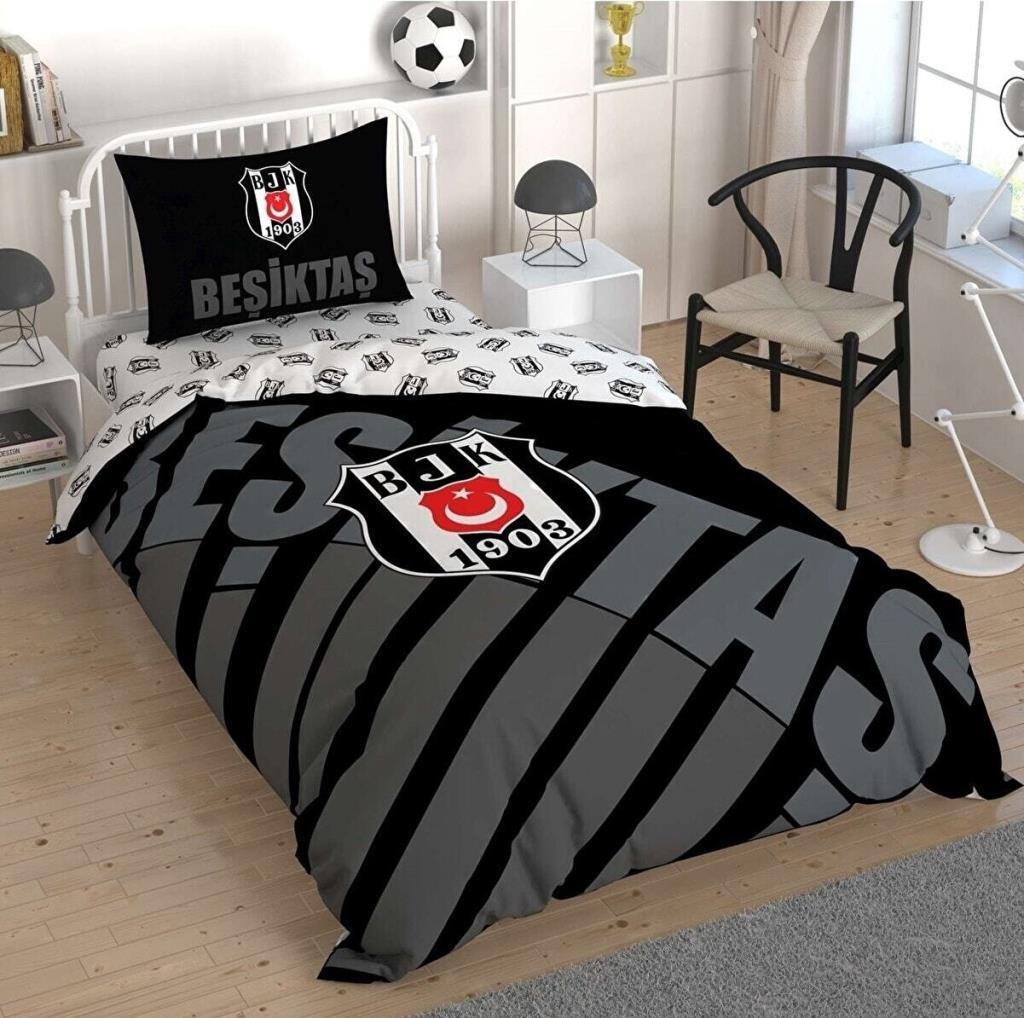 Black Logo Single Duvet Cover Set