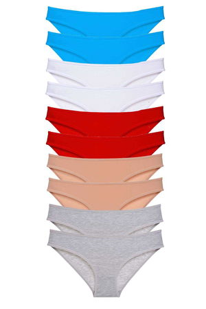 10pcs Super Eco Set Lycra Women Slip Red Skin Gray White Blue