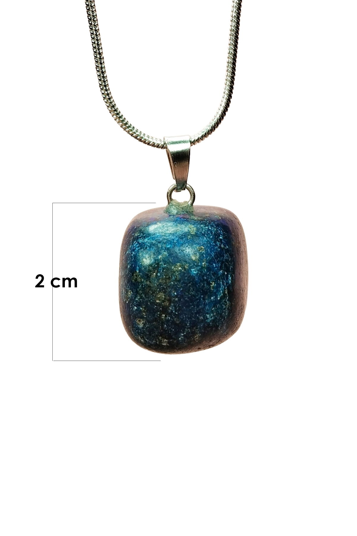 Lapis Lazuri Natural Stone Handmade Pendant with Chain: 2 cm Chain: 20 cm Boxed