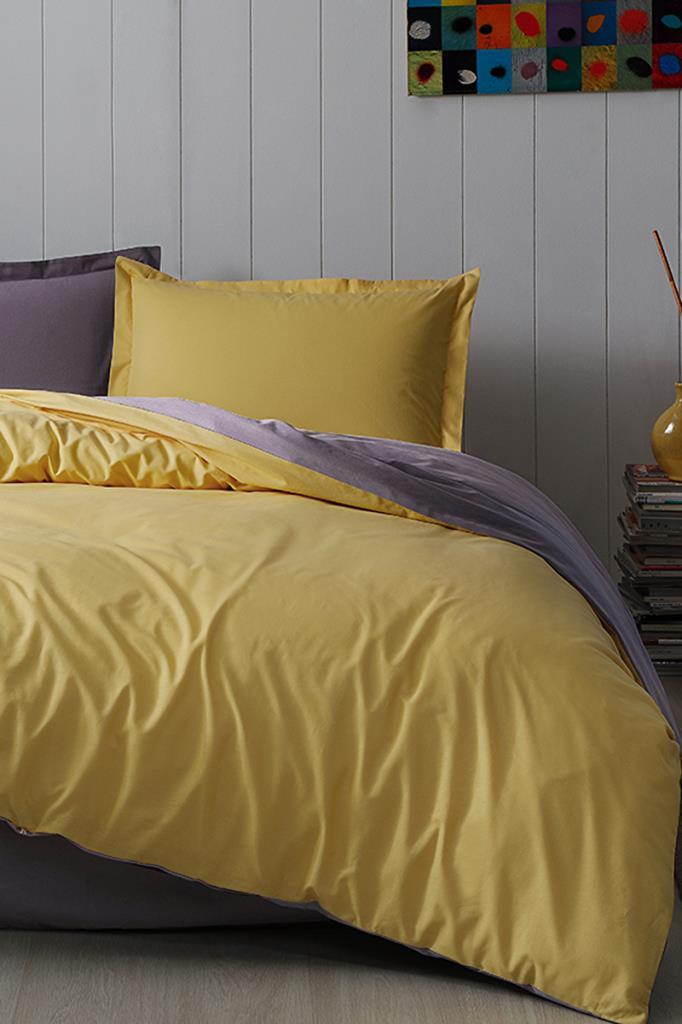 Özdilek Single Ranforce Duvet Cover Colormix Yellow Anthracite