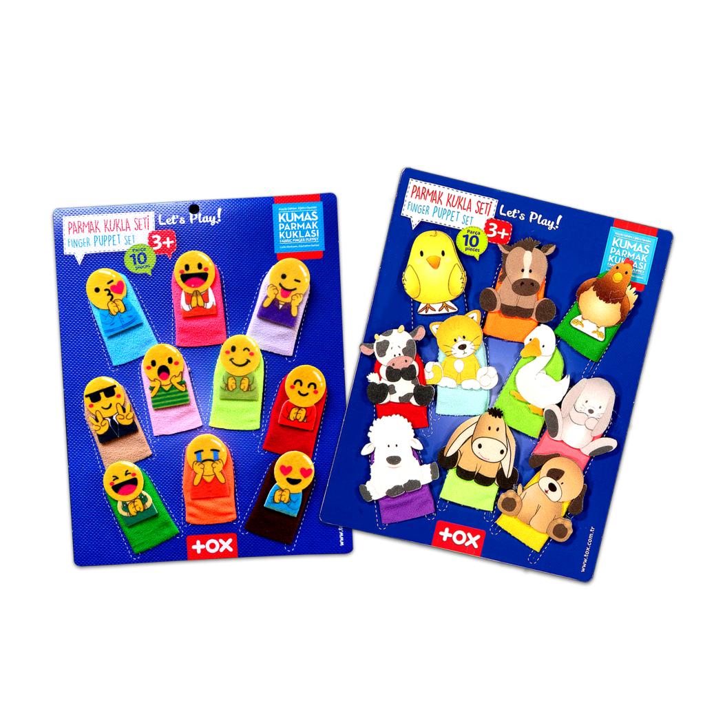 2 Sets - 20 Pieces Emojis and Pets Finger Puppet