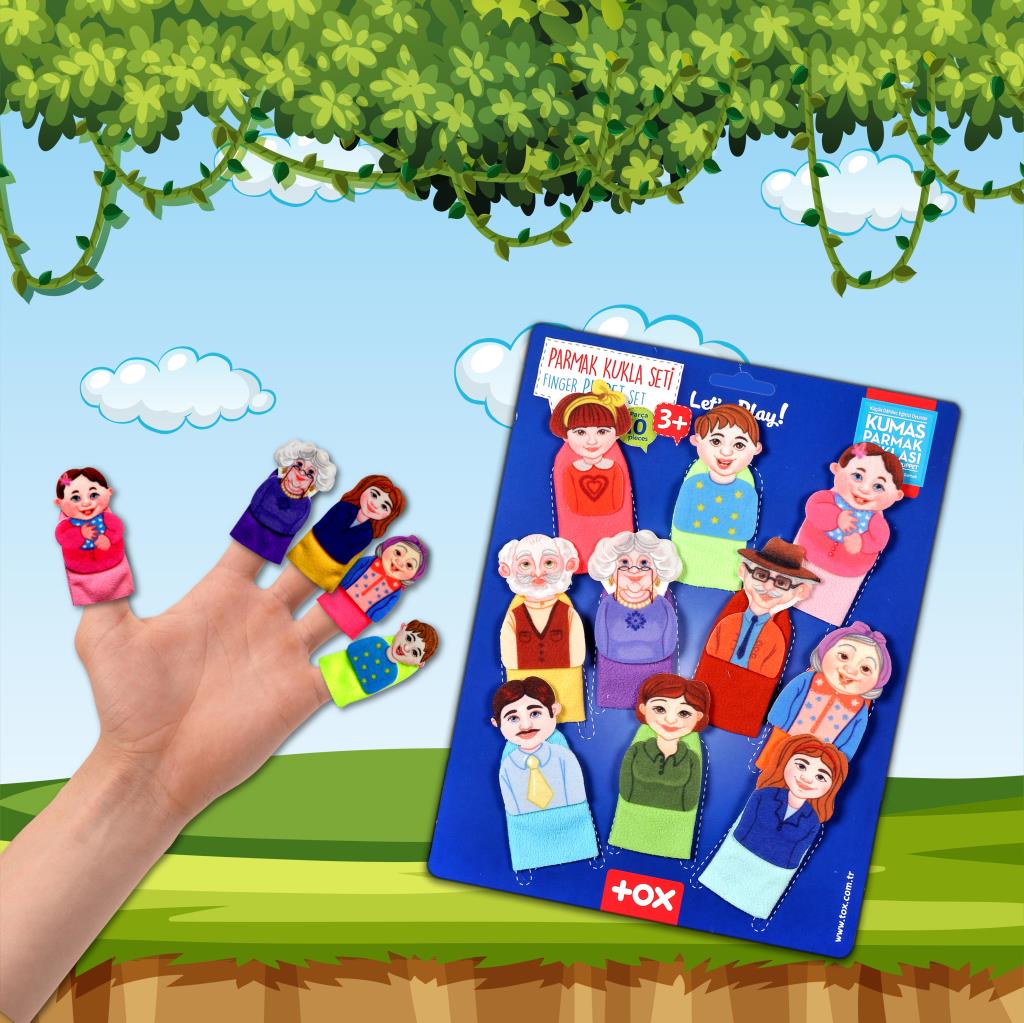 Family 10 Piece Finger Puppet , Educational Toy