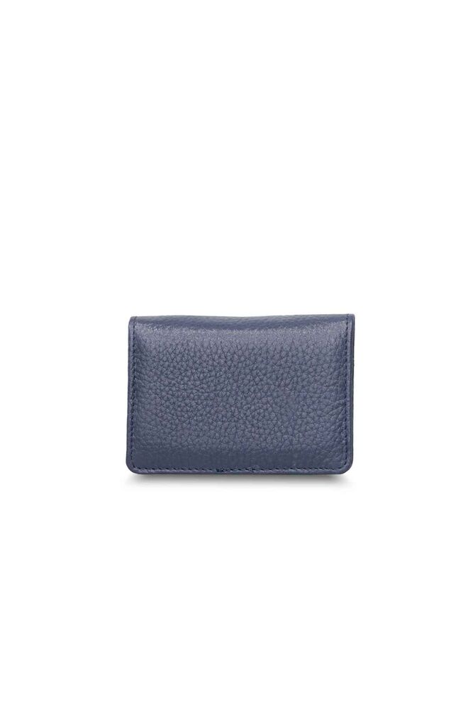 Small Size Navy Blue Leather Card Holder/Business Card Holder with Magnet