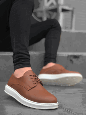 Lace-up Classic Tan White Thick Sole Casual Men's Shoes