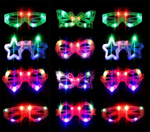 Led Lighted Mixed 6 Model Flashing Party Goggles 12 Pcs