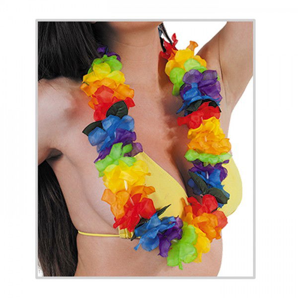 Colorful Hawaiian Neck Wreath Hawaiian Party Necklace 1 Piece