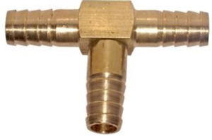 Yellow Brass Hose Te 8 mm