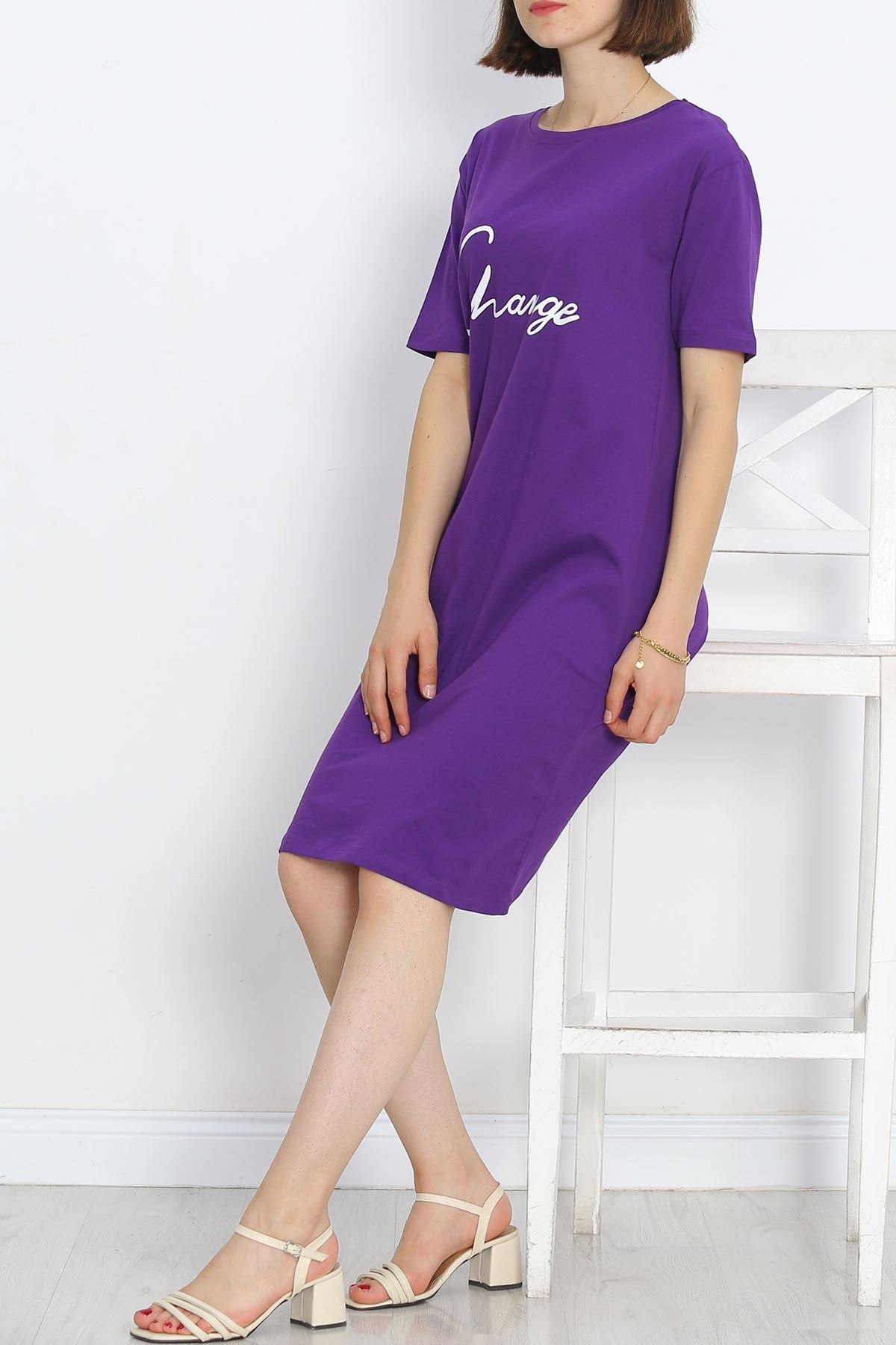 Printed Suprem Dress Purple