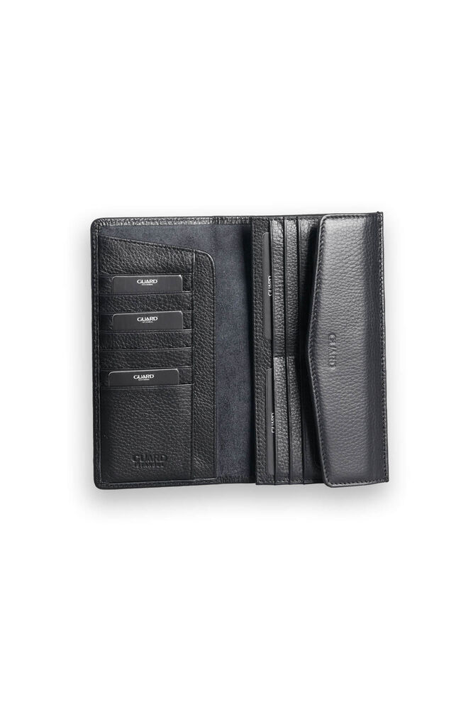 Black Leather Women's Wallet with Phone Entry