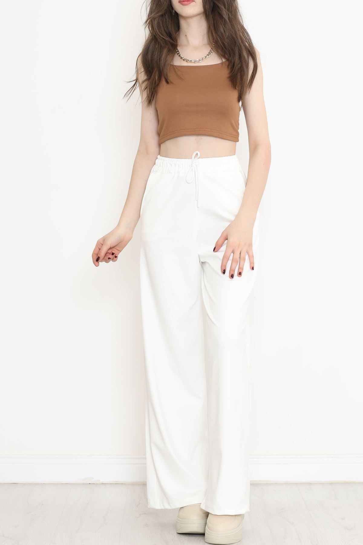 Palazzo Sweatpants White with Shirting