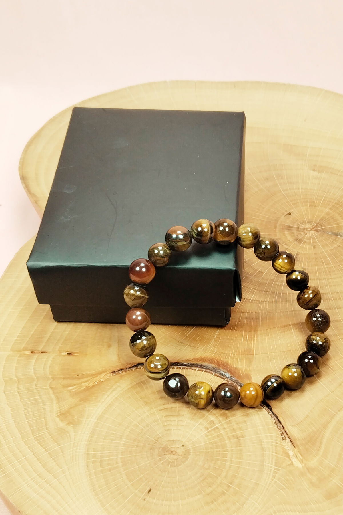 Tiger Eye Natural Stone Bracelet Boxed