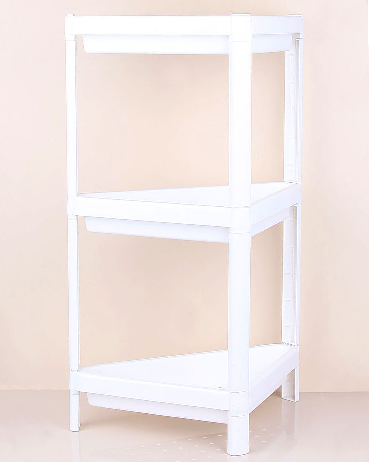 Triangle 3 Tier Shelving Unit - Kitchen - Bathroom Storage Shelf - White