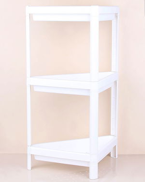 Triangle 3 Tier Shelving Unit - Kitchen - Bathroom Storage Shelf - White