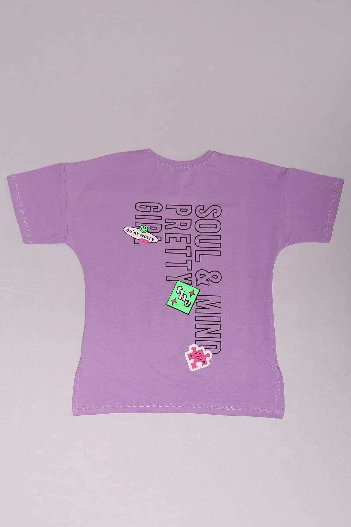 10-16 Years Printed Kids T-Shirt Purple