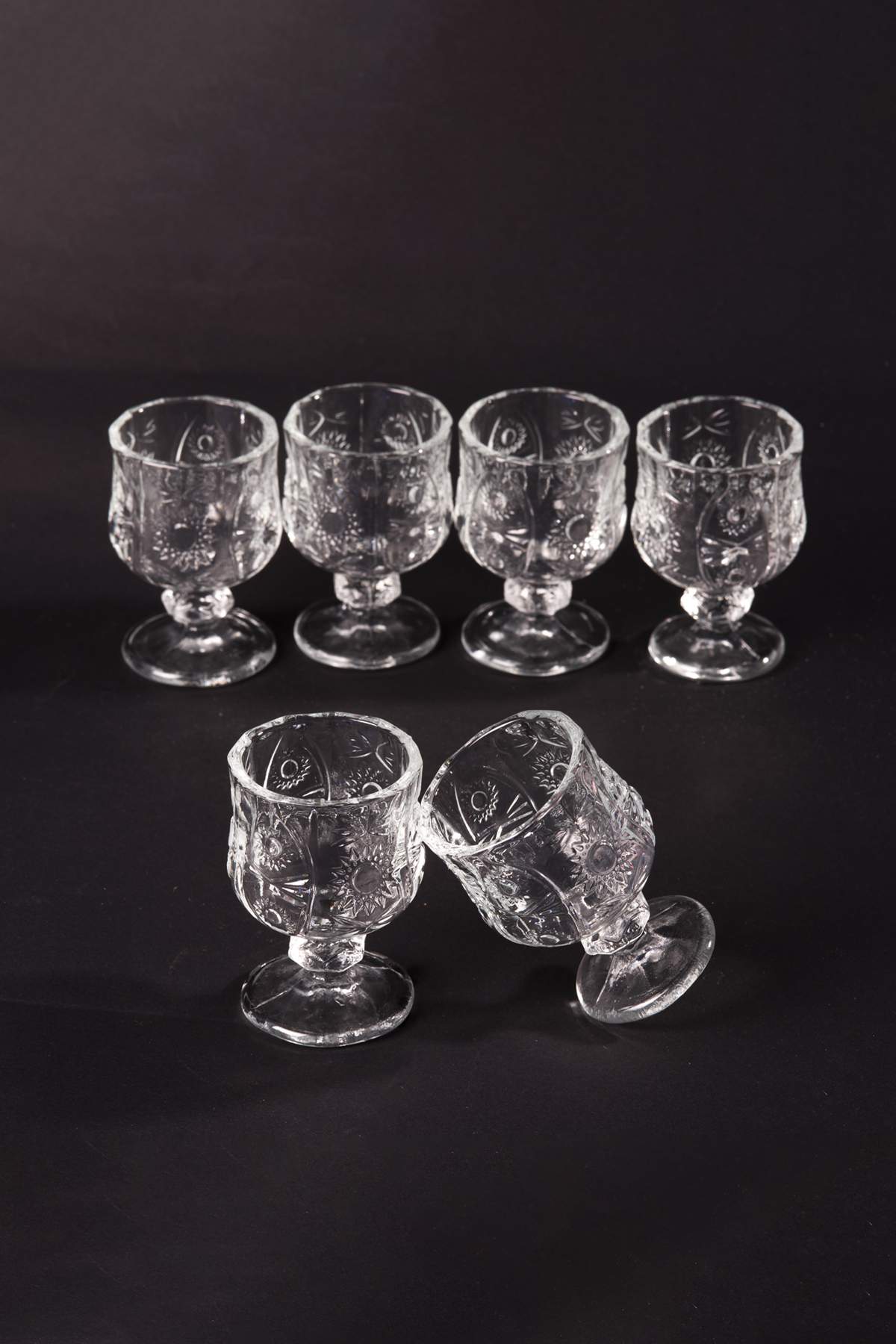 Standing Coffee Side Cup Crystal Cut Shot Glass 7cm x 4 cm Set of 6