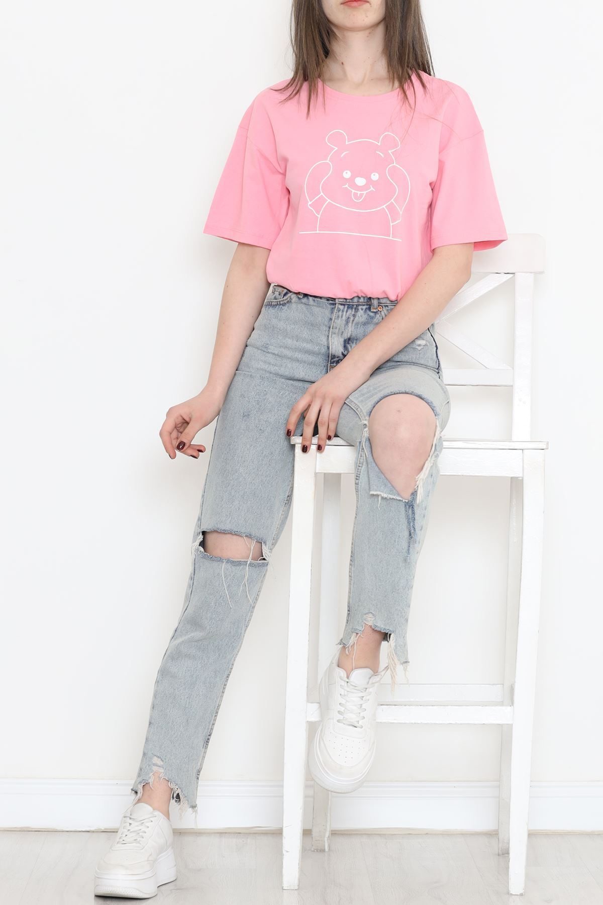 Elastic Waist T-Shirt Pink