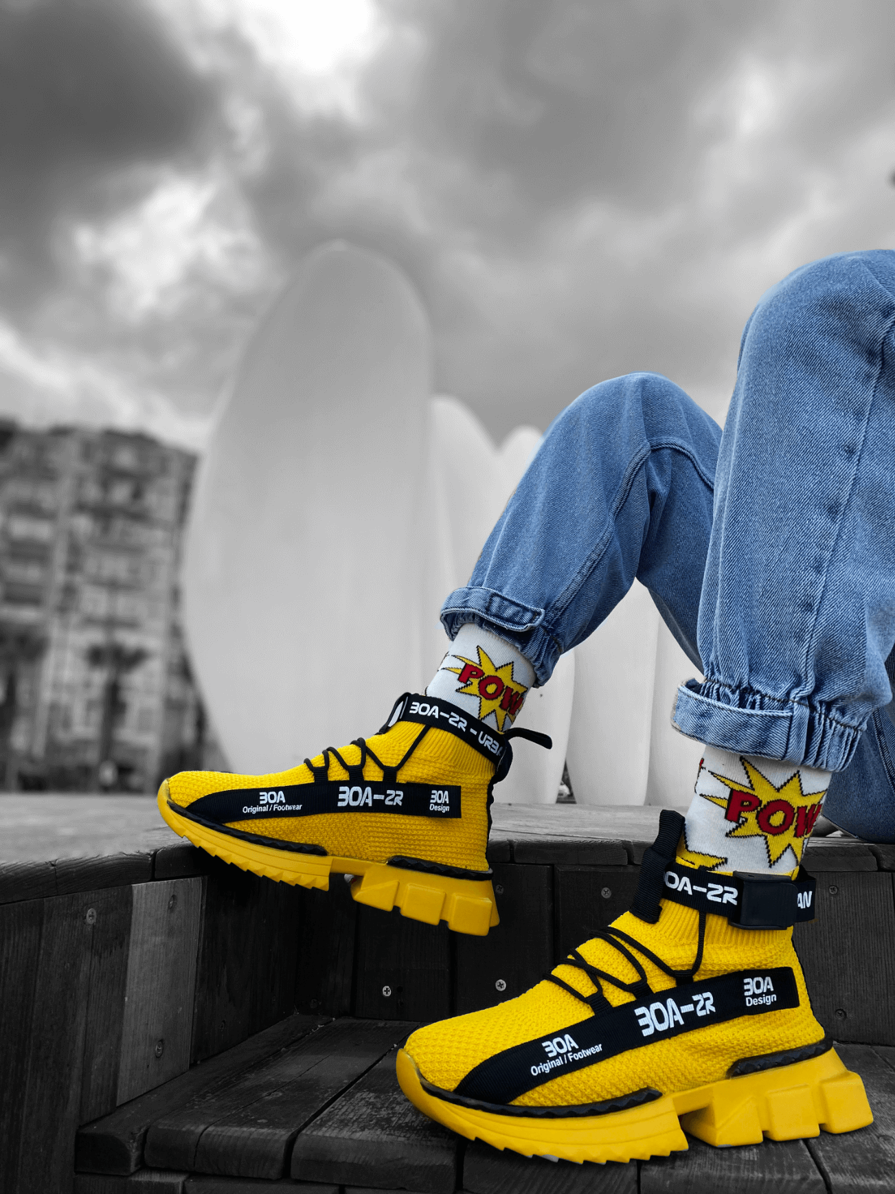 Stylish Yellow Color Sneakers