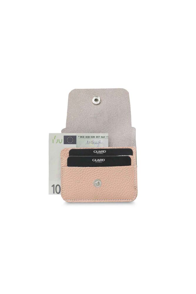 Mini Leather Card Holder with Powder Paper Money Compartment