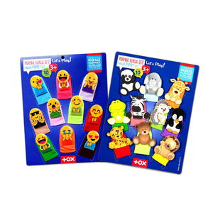 2 Sets - 20 Pieces Emojis and Wild Animals Finger Puppet