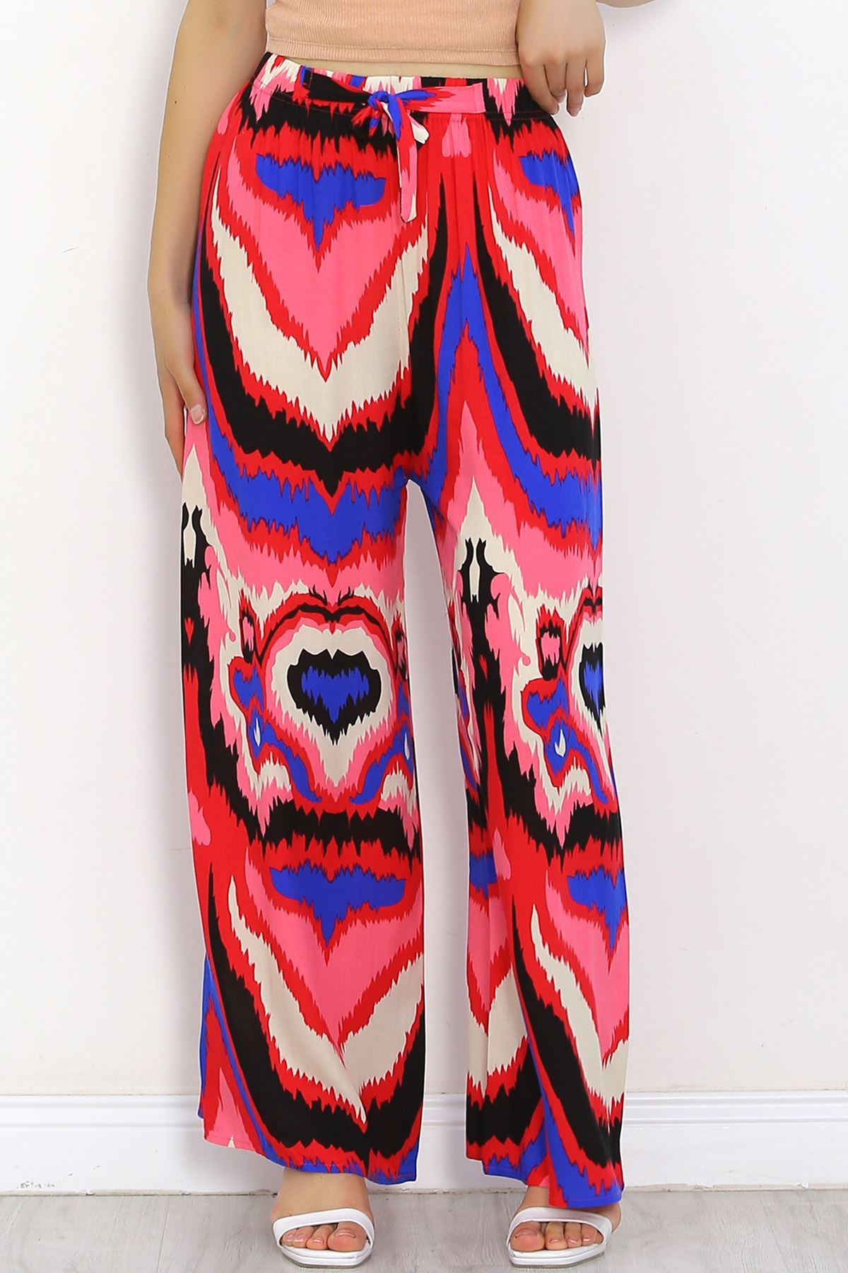 Patterned Woven Trousers Fuchsia