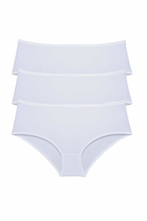 3Pcs Women High Waist Bato Panties White