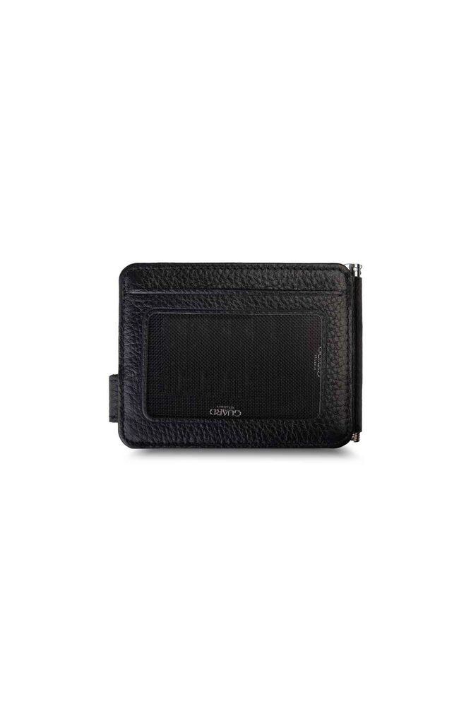 Black Clip Leather Card Holder