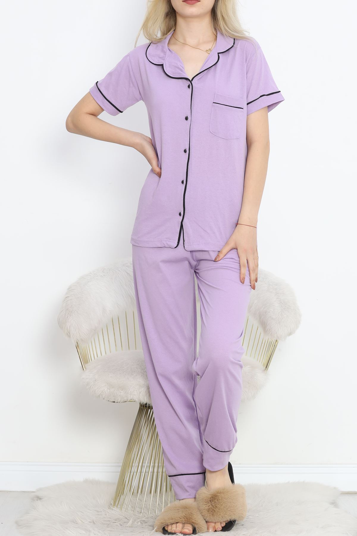 Pajama Set with Front Pocket Lilasiyah