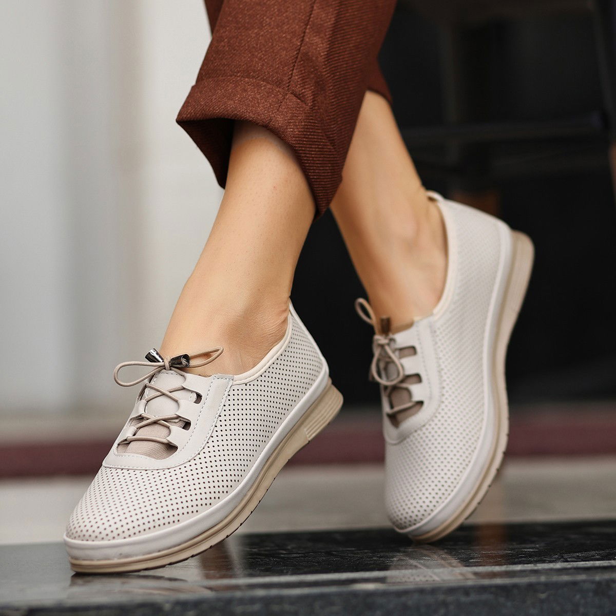 Beige Skin Babet Shoes