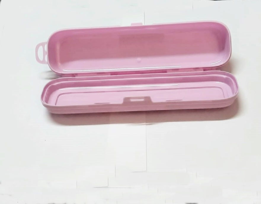 Pink Multicolor Pencil Case with Lid -Bag Storage - Toothbrush - Makeup Brush Box