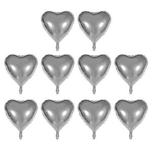 Heart Shaped Silver Color Wholesale Foil Balloon 45 cm 10 Pieces