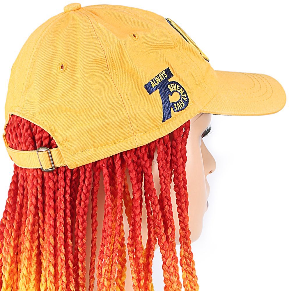 Yellow Hat Look Mesh Wig / Orange / Yellow / Blue / Purple Ombré