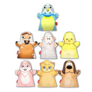 7 Piece Pets Hand Puppet Set , Educational Toy