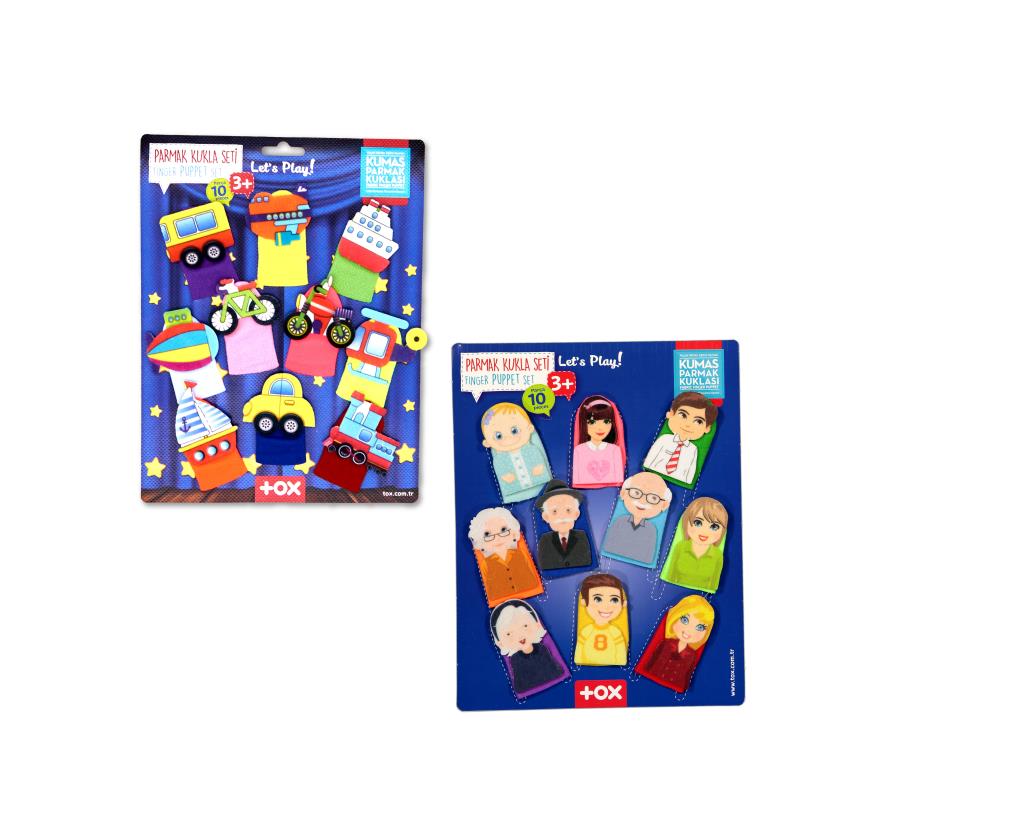 2 Sets - 20 Pieces Vehicles and Family Members Finger Puppet