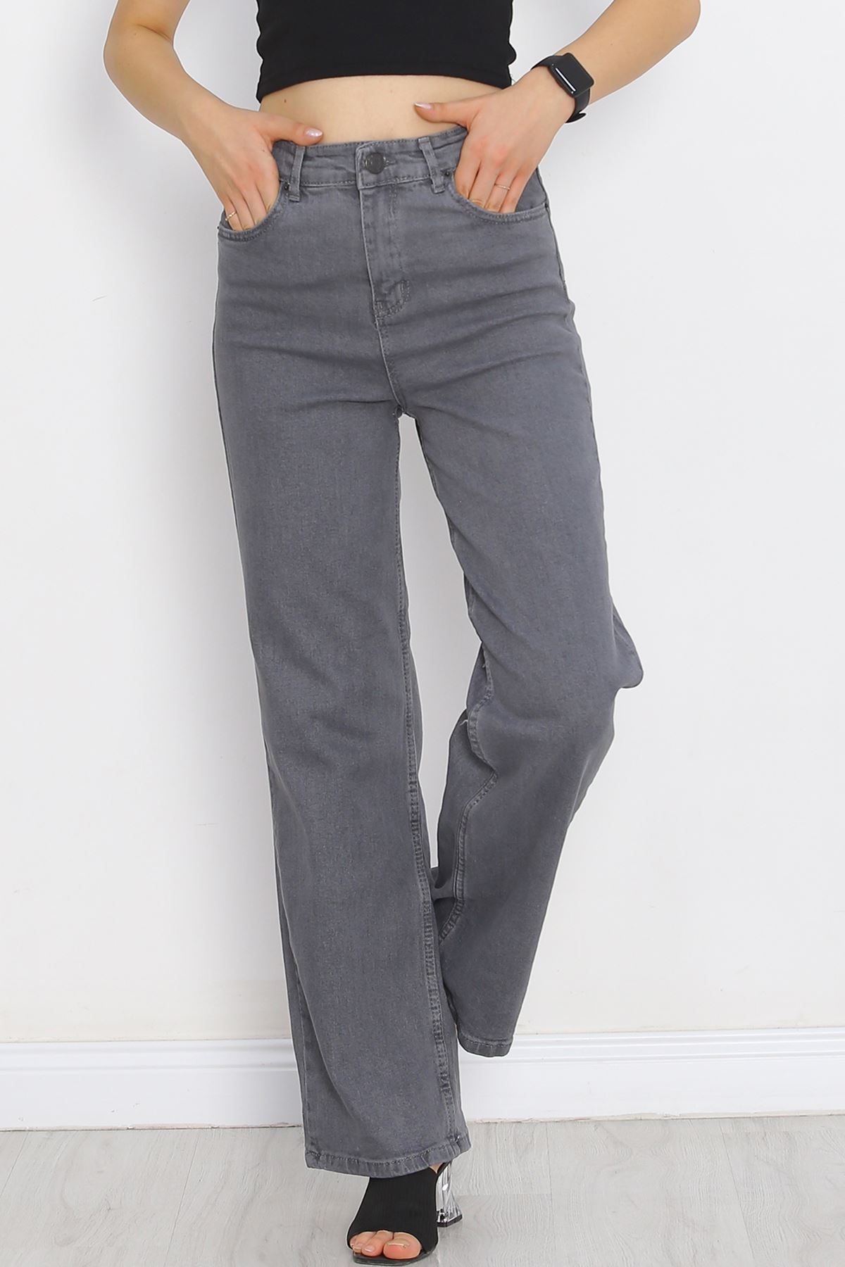 Palazzo Jeans Pants Light Smoked1