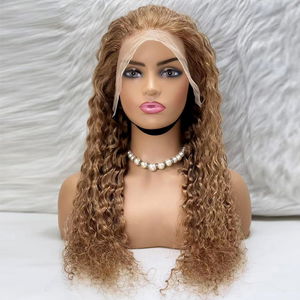 Afro Wave Real Hair Tulle Wig with Front Lace / Pumpkin / 70/75cm