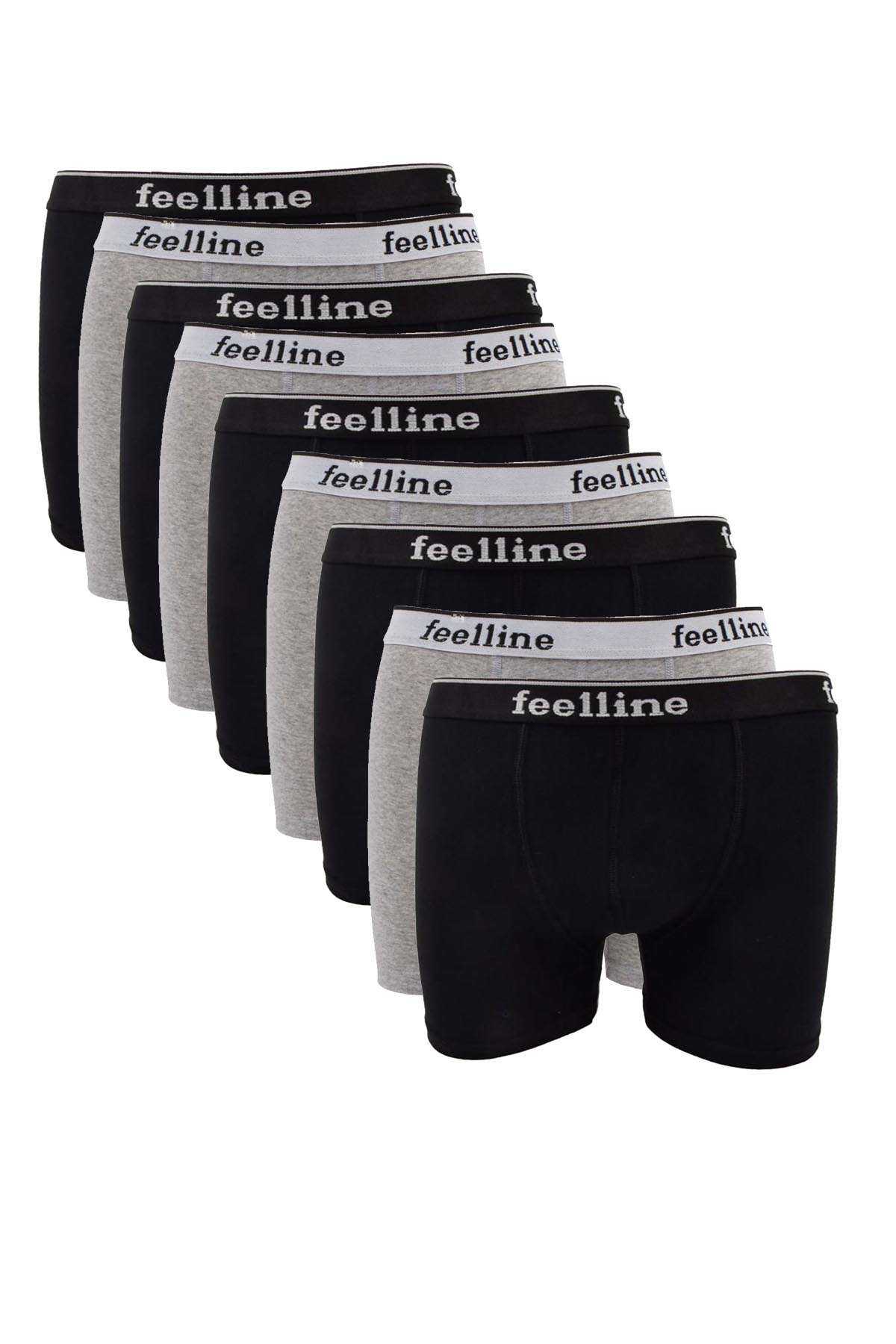 9 pcs Black and Gray Cotton Natural Lycra Men's Boxers