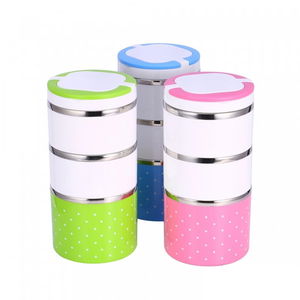 Food Thermos 3-Piece Lunch Box with Handle - Hiper 3 Layers Food Thermos