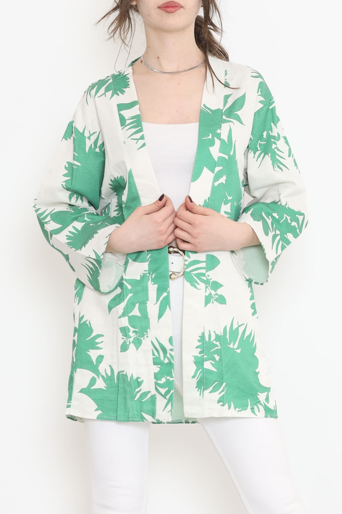 Patterned Kimono Green