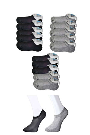 Black and Gray Men's Invisible Socks 15 pairs