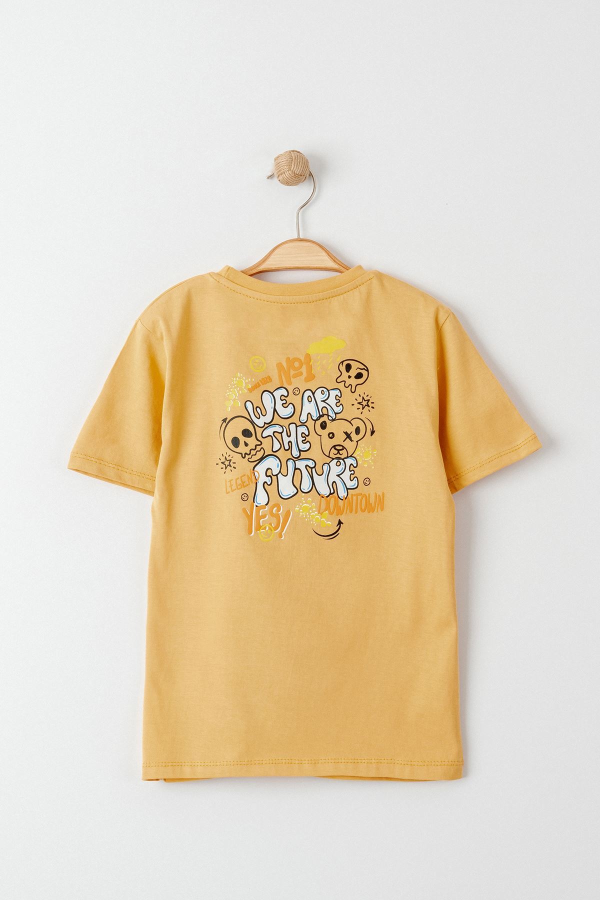 3-7 Years Printed Kids T-Shirt Mustard