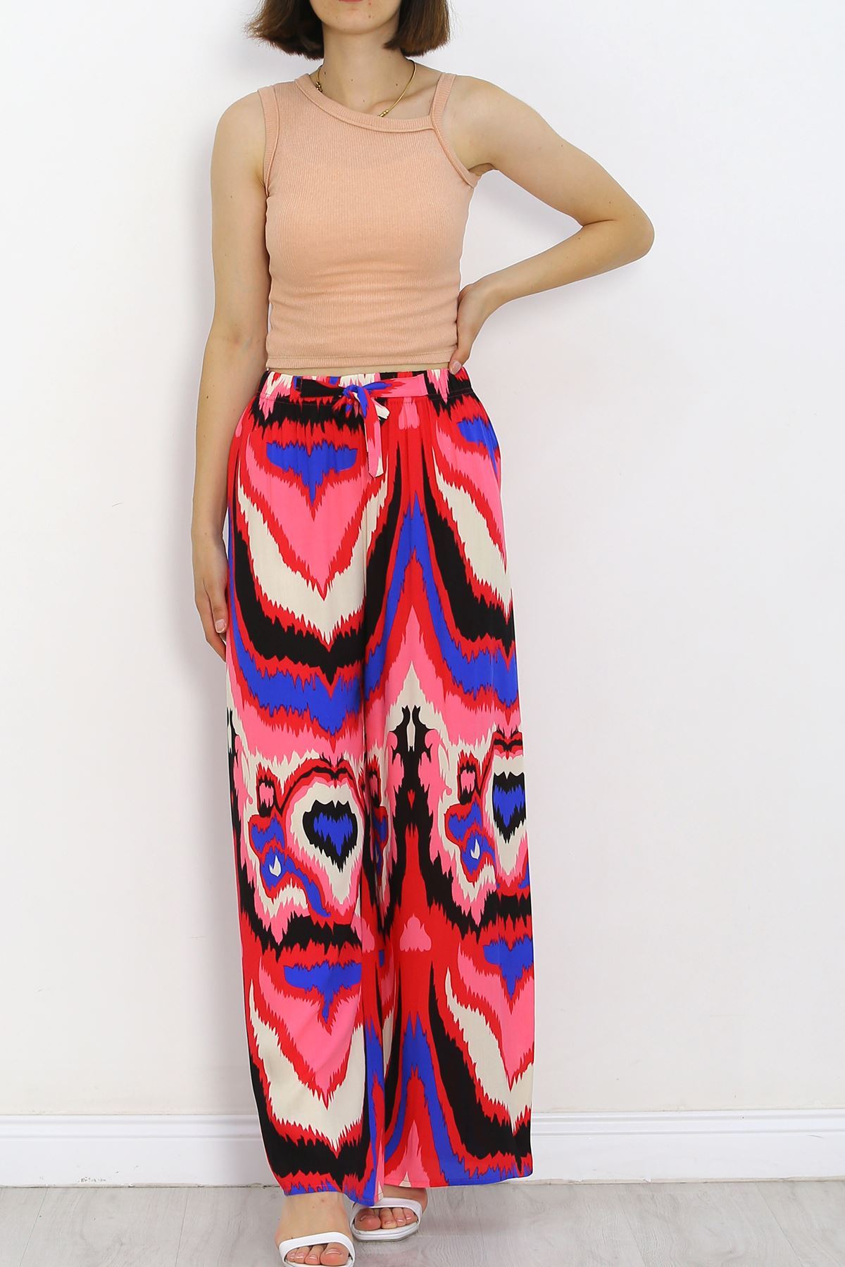 Patterned Woven Trousers Fuchsia