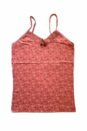 Women's Strappy Patterned Tank Top Lacy Spun Cotton Combed D4