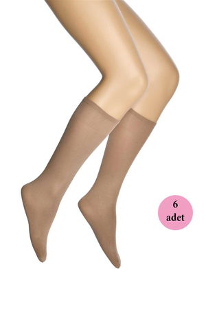 6 Pcs Micro 70 Knee High Women Socks Bronze 38