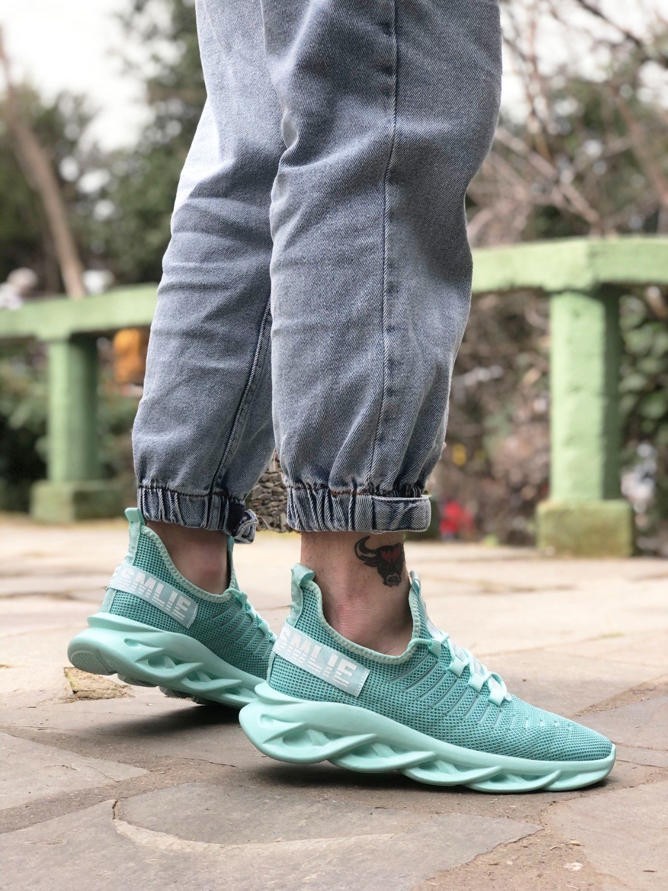 Phantom High Sole Style Sneakers Mint Green Men's Sneakers