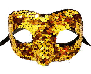 Gold Color Sequin Sequin Party Mask Prom Venice