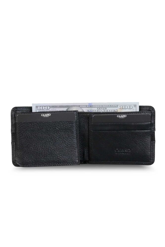 Black Sport Stripe Leather Men's Wallet